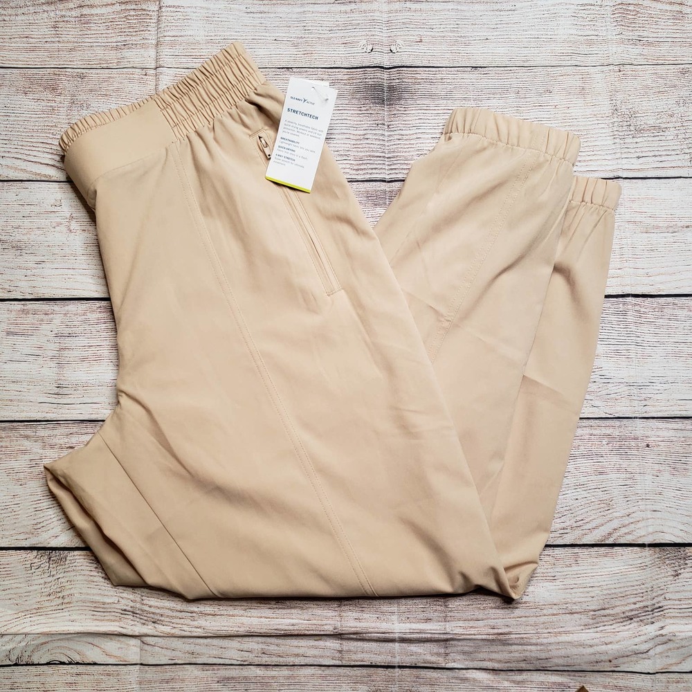 OLD NAVY stretchtech cream light-weight athletic joggers L